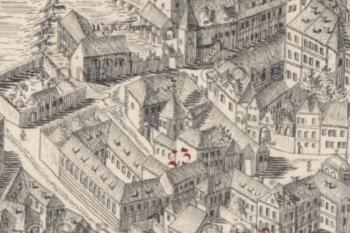 kostel na plánu Prahy J. D. Hubera z roku 1769 ( J. D. Hubera z roku 1769)