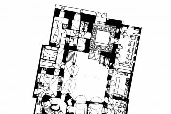 půdorys přízemí (© Pavel Vlček a kol.: Umělecké památky Prahy 4 - Pražský hrad a Hradčany, Academia, Praha 2000)