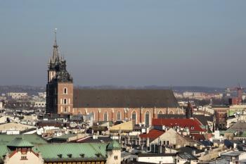 pohled na kostel z hradu Wawel ( © Jan P. Štěpánek 12/2015)