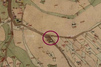 Kaple na mapě stabilního katastru z roku 1826  (Ústřední archiv zeměměřictví a katastru © ČÚZK)