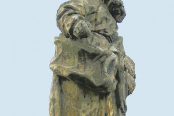 Socha sv. Marka v obci Čertoryje, místní části Charvát v okrese Olomouc. (© Pavel Vítek  09/2025)