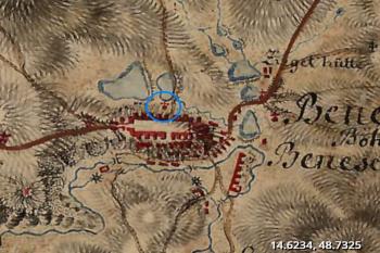 kaple na mapě Josefínského mapování (https://maps.arcanum.com/)