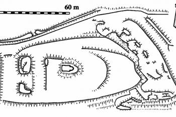 půdorys areálu (© Z. Fišera: Hrady a tvrze na Mladoboleslavsku, Okresní muzeum - Mladá Boleslav, Mladá Boleslav 2002)