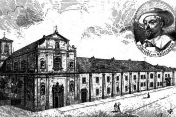 kresba kláštera O. Pfenningwertha, 1894 (fotorepro: Panáček, Jaroslav: Založení augustiniánského kláštera v České Lípě, Vlastivědné muzeum a galerie, Česká Lípa 2010)