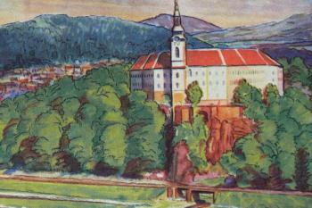 Zámek na kresbě otištěné v Pražském ilustrovaném zpravodaji, 1935, č. 29 (© anon.)