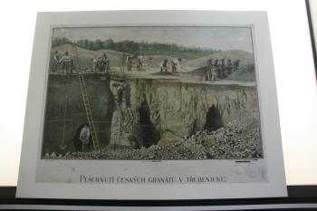 Historické vyobrazení těžby granátů ( © Ivan Grisa 07/2009)
