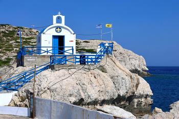 Kaple Agios Nikolaos, sv. Mikuláše, v Kolymbii na řeckém ostrově Rhodos. (© Pavel Vítek  08/2020)