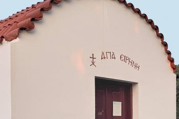 Kaple sv. Ireny, Agia Irini v Kolymbii na řeckém ostrově Rhodos. (© Pavel Vítek  08/2020)