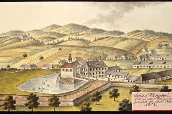 Zámek na obr. I.A.Venuta z r. 1821 (© J. A. Venuto)