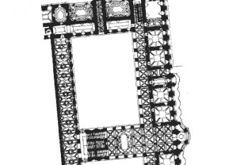 půdorys přízemí ( © Pavel Vlček, Ester Havlová: Praha 1610-1700. Kapitoly o architektuře raného baroka, Libri, Praha 1998)
