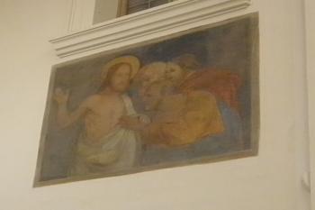 Freska v kněžišti - nevěřící Tomáš (© doxa , 12/2013)