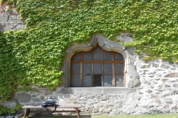 Okno s oslím hřbetem, spojovací křídlo mezi kaplí a starým palácem, přelom 15./16. století (© Jan Večeřa, 06/2015)