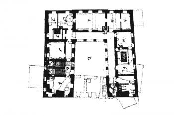 Půdorys (K.I. Dientzenhofer (in Vlček P., Ilustrovaná encyklopedie Českých zámků, Libri, 2001, str. 300))