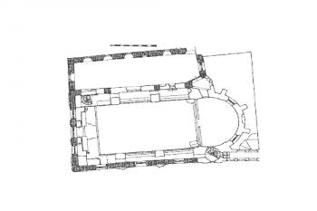 půdorys kostela ( © Pavel Vlček, Ester Havlová: Praha 1610-1700. Kapitoly o architektuře raného baroka, Libri, Praha 1998)