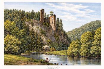 Louzek (© AI podle F.A. Heber 1845)