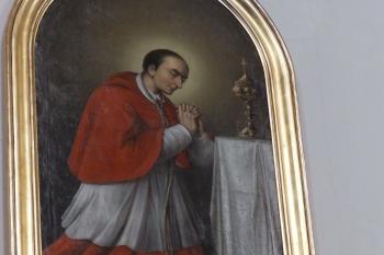 Obraz sv. Karla Boromejského z bývalého hlavního oltáře (© Johannes Cladis, 09/2016)