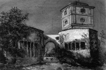 vstupní portál po r. 1870 (© Marie Lívancová, fotorepro Národní galerie v Praze (in Petr Šámal: Žena na cestě k umění, Umění LV, Ústav dějin umění Akademie věd, Praha 2007))