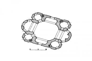 půdorys kostela ( © kol.: Umělecké památky Čech, část 1. [A/J], Academia, Praha 1977)