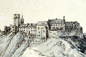 znojemský hrad od západu ( © Giovanni Maria Monsorno (1768-1836))