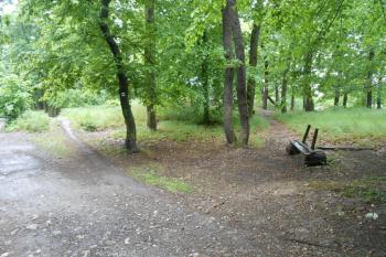 valové pásy obléhatelů na straně ke hradu, za nimi možná prakoviště ( © Jan Večeřa 05/2015)