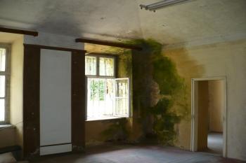 vlhkostí zasažená místnost v přízemí zámku ( © Jan P. Štěpánek 07/2008)