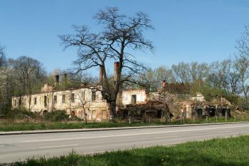 Pohled z Frýdecké ulice na ruiny zámku ( © Miroslav BITTER 06/2007)