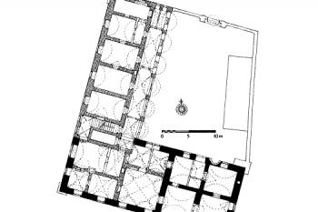 plán přízemí (© M. Heroutová a J. Úlovec (in kol.: Encyklopedie českých tvrzí, III. díl [S-Ž], ARGO, Praha 2005))