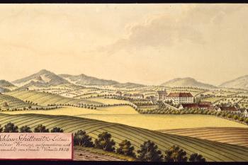 Zámek na obr. I.A.Venuta z r. 1818 (© Ing. Karel Kubín, 09/2017)