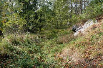 Příkop na západní straně (© Jiří Cukr, 10/2009)