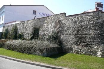úsek zachovalé městské hradby v ulici Na Blatnici ( © Jan P. Štěpánek 04/2009)