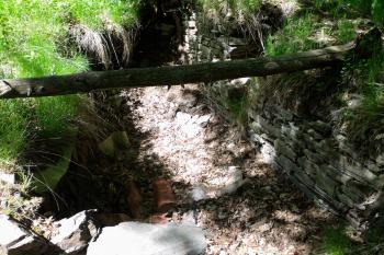 Vícov - Ježův hrad - pohled na zbytky severní budovy v hlavním jádru hradu (© Ivo Rozehnal, 05/2011)