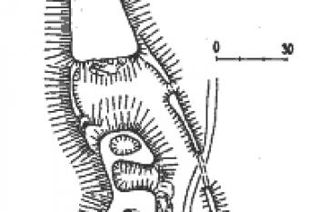 situační nákres ( © Miroslav Plaček: Ilustrovaná encyklopedie moravských hradů, hrádků a tvrzí; Libri; Praha 2001)