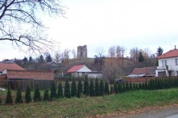Otaslavice - Dolní hrad - Pohled z obce na zříceninu. (© Ivo Rozehnal, 11/2006)