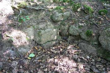 Zachovaný roh vstupní věže ( © Roman Řezáč 08/2004)
