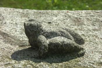 Všudypřítomná žába - v tomto případě na podstavci pomníku zakladatele observatoře. (© Milan Caha, 06/2007)