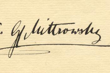 Podpis hraběte Mitrovského  (© Jaromír Schoffer, 02/2010)