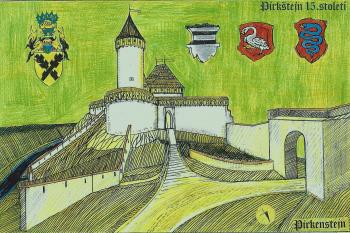 Pirkštejn- vstupní brána. kresba Jan Heřman (© jan heřman, 03/2012)