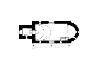 půdorys kostela ( © kol.: Umělecké památky Čech, část 3. [P/Š], Academia, Praha 1980)