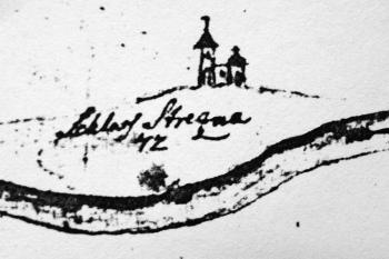 schématické zachycení hradu na mapě Jablunkovska a Čadecka z počátku 18. století ( © sbírka J. Tichánka)