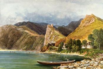 pohled na Strečno ve směru od Žiliny ( © Thomas Ender (1793 - 1875))