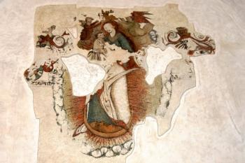 Původní fresky z doby Dobrohostů z Ronšperka (1520-1537) byly z Prostiboře přeneseny na zámek v Horšovském Týně ( © Filip Matoušek 08/2005)
