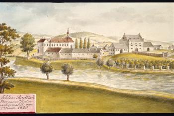 Zámek na obr. I.A.Venuta z r. 1825 (© Ing. Karel Kubín, 09/2017)