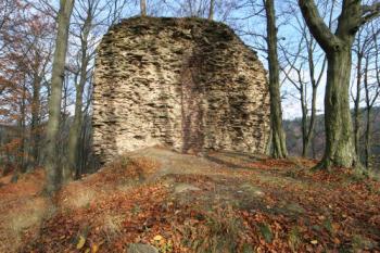 Zbytek bergfritu od jihozápadu ( © Filip Matoušek 10/2004)