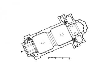 půdorys kostela ( © kol: Umění baroka na Moravě a ve Slezsku, Academia, Praha 1996)