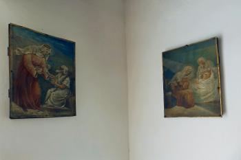 Legenda o sv. Ludmile v podvěží - dílo naivního umělce (© Johannes Cladis, 06/2014)
