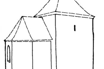 rekonstrukce stavu kaple ve 14. století (© Jan Sommer (ed.) et al. Varvažov (okres Písek), kaple sv. Kateřiny: poznatky o gotické podobě. Praha: Jalna, 2003)