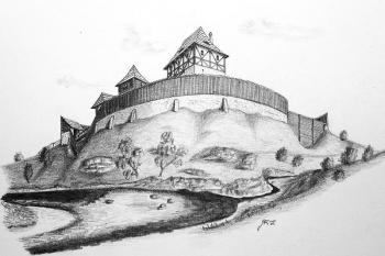 Možná podoba Hrádku dle J. P. Štěpánka (© Šlechtická sídla na Frýdecko - Místecku (J. Tichánek a kolektiv, 2006))