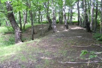 Zvýšená hrana jádra směrem k příkopu (© Jan P. Štěpánek 2005)