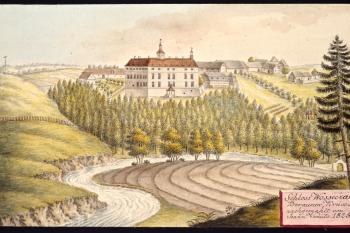 Zámek na obr. I.A.Venuta z r. 1825 (© I.A.Venuto, 1825)