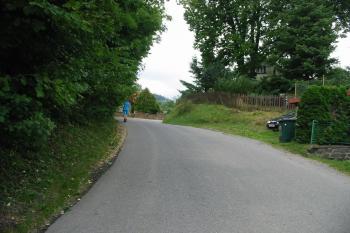 silnice ,protínajíécí lokalitu tvrze (© D Dohňanský, 07/2014)